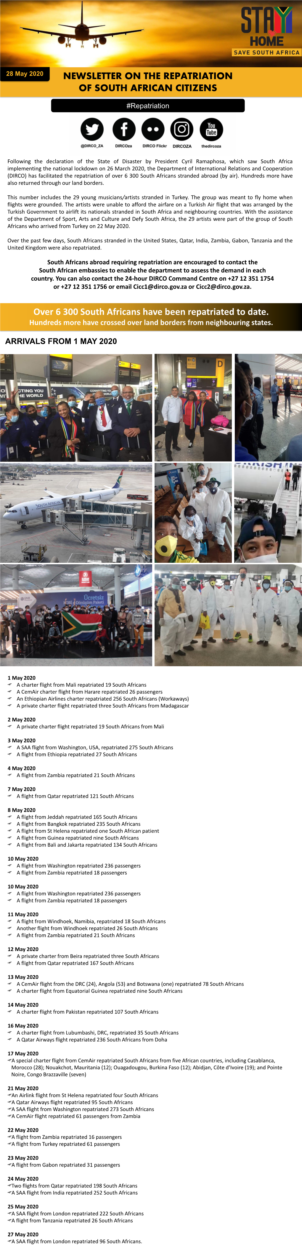 Newsletter on the Repatriation of South African Citizens