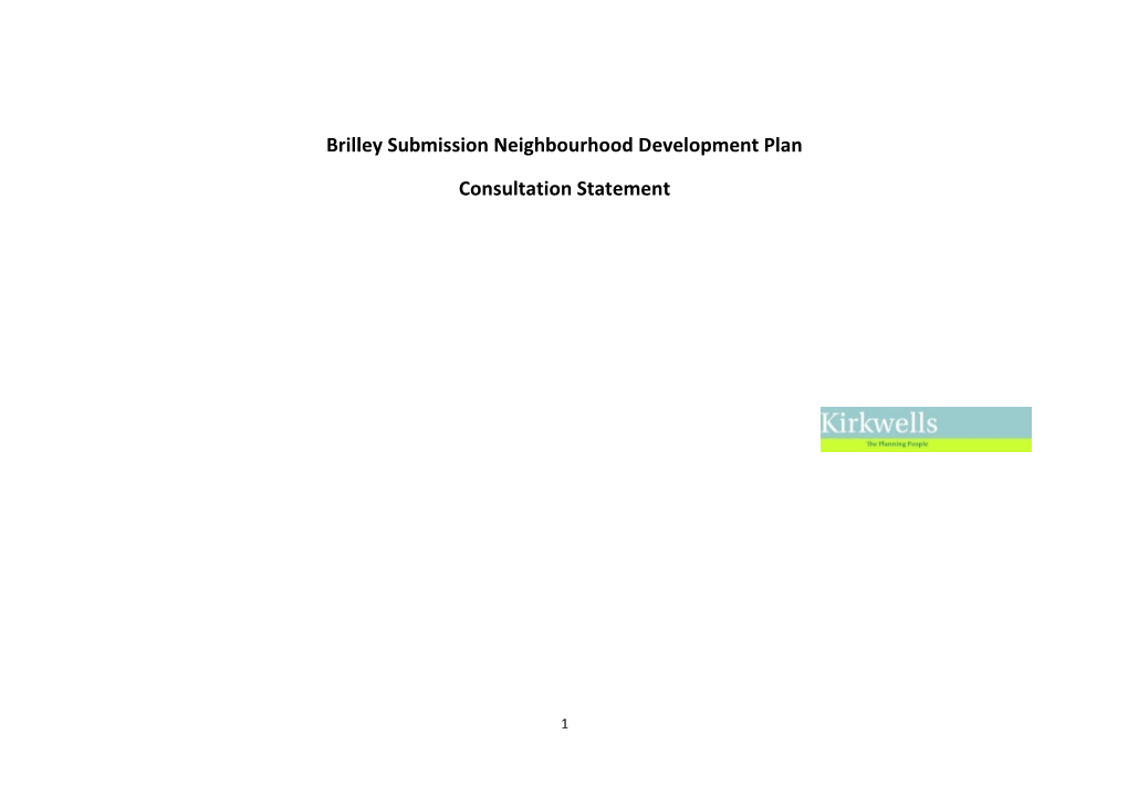 Brilley Submission Neighbourhood Development Plan