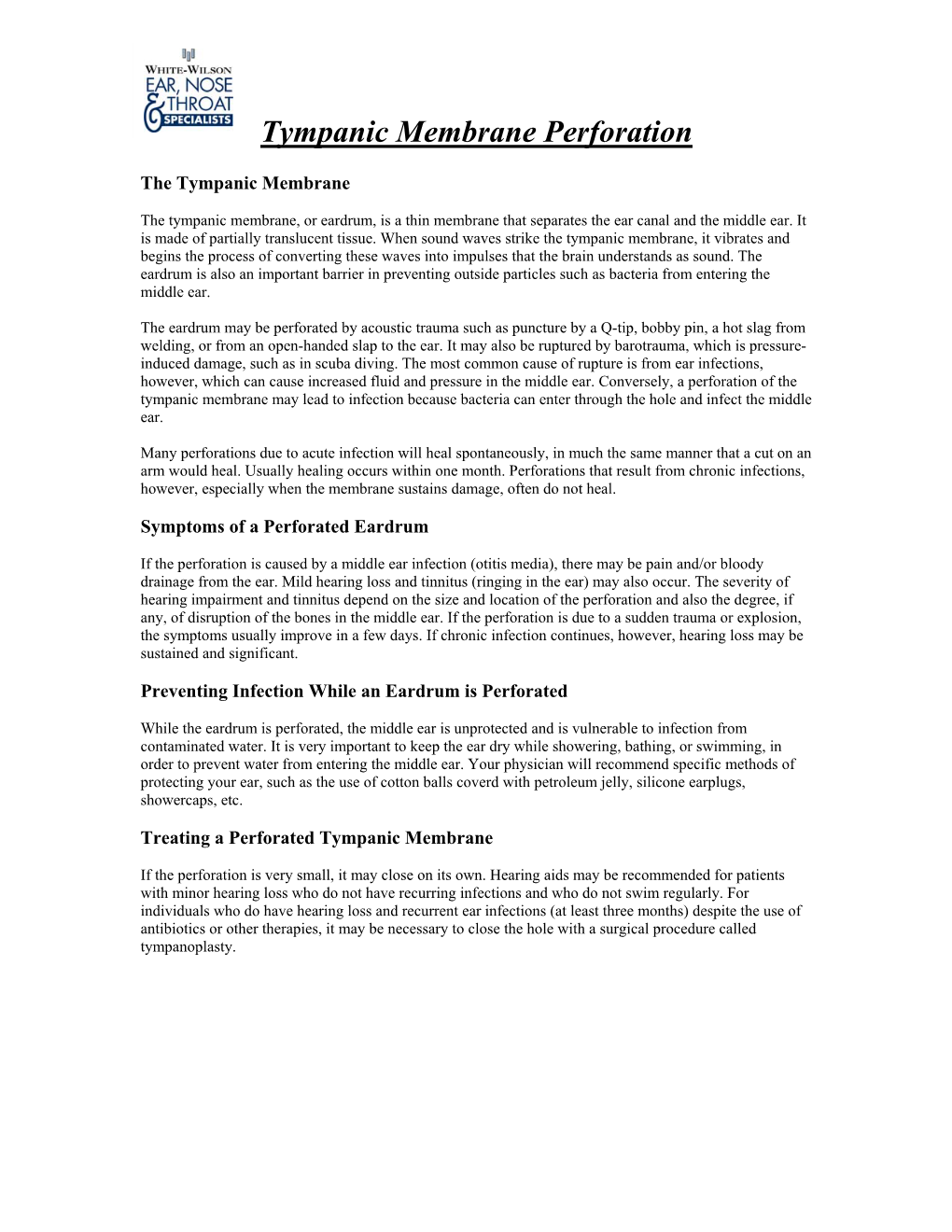 Tympanic Membrane Perforation