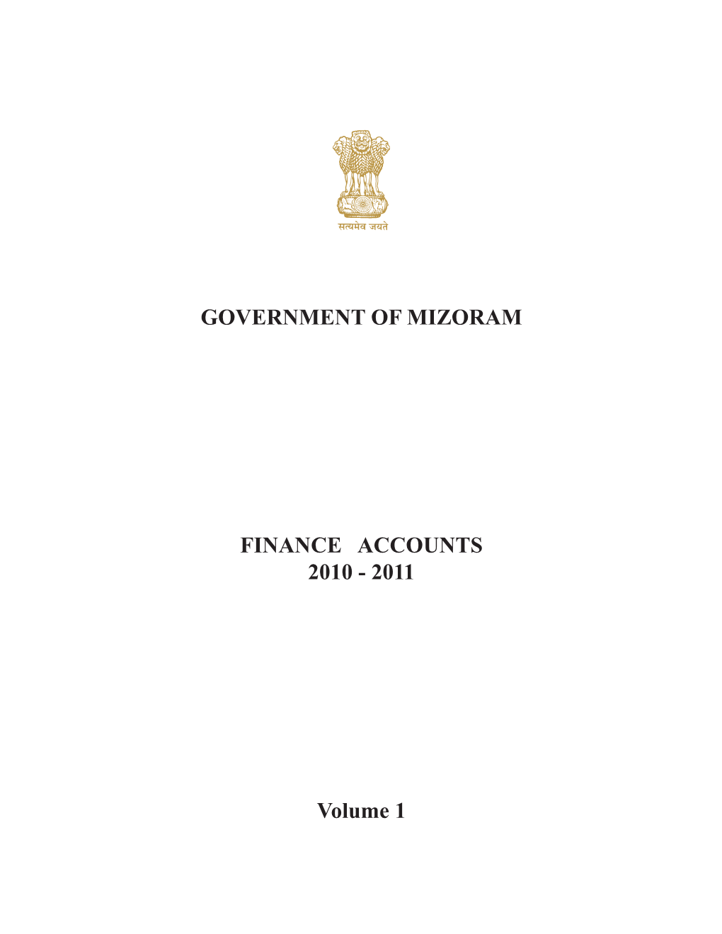 Government of Mizoram Finance Accounts 2010