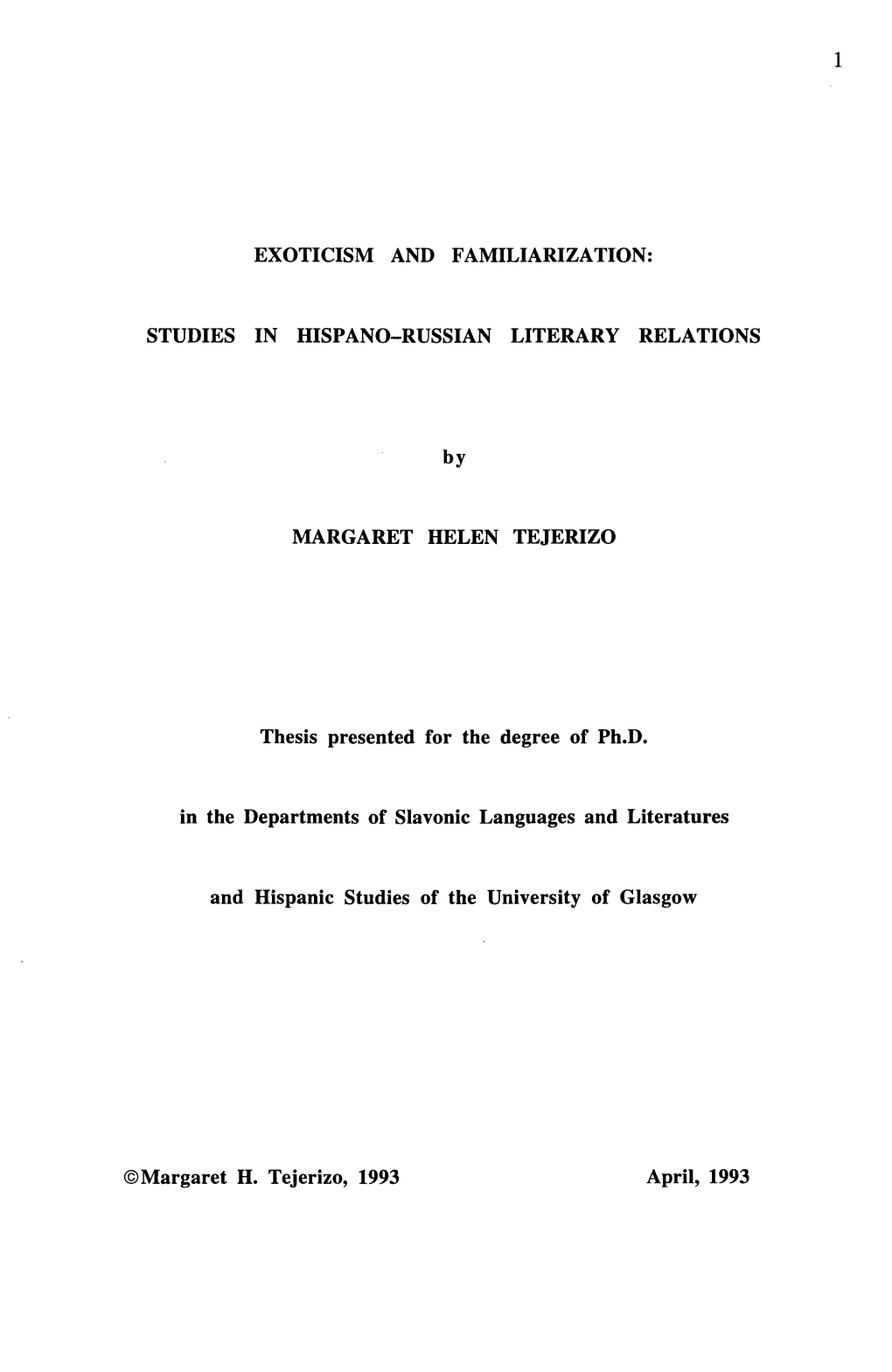 Studies in Hispano-Russian Literary Relations