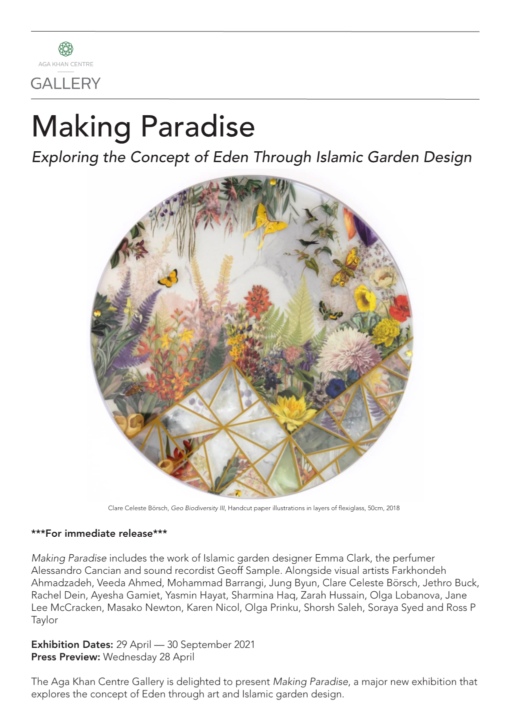Making Paradise Exploring the Concept of Eden Through Islamic Garden Design