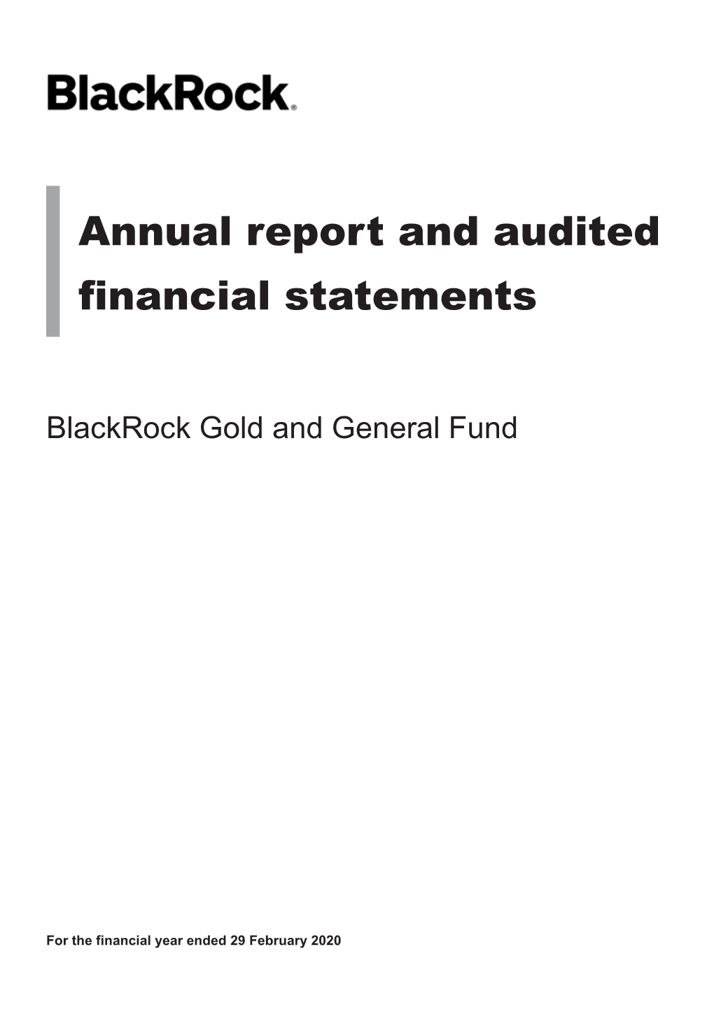 Blackrock Gold and General Fund