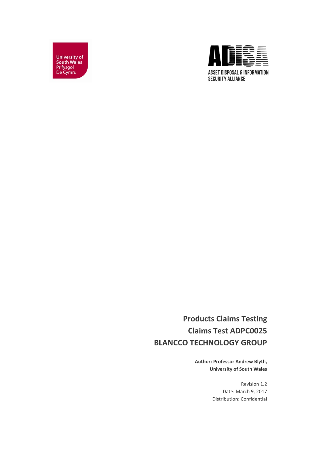 Products Claims Testing Claims Test ADPC0025 BLANCCO TECHNOLOGY GROUP