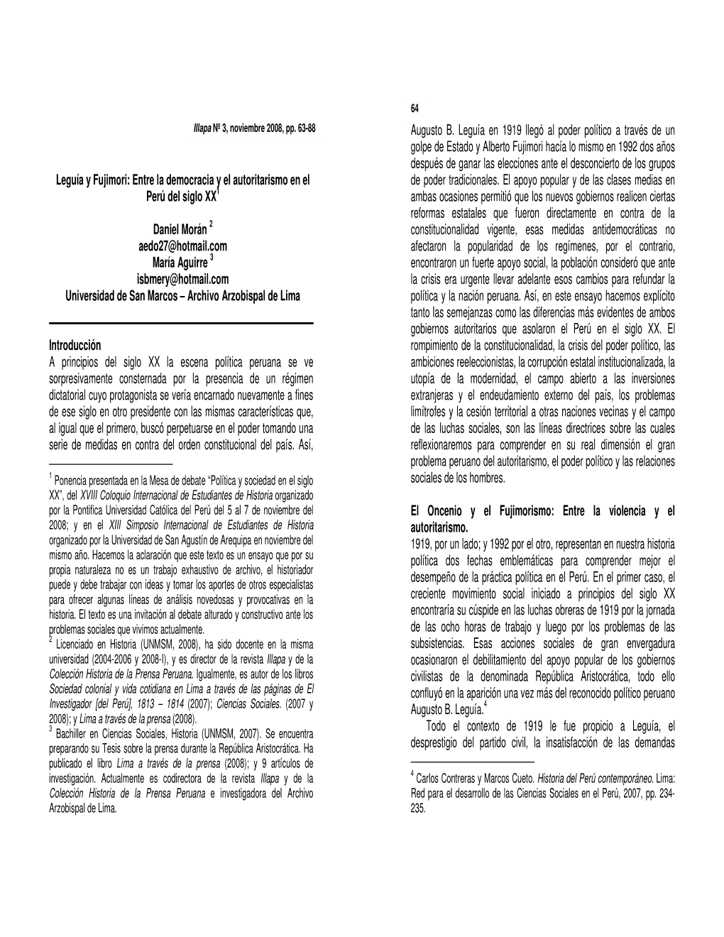 Leguía Y Fujimori: Entre La Democracia Y El Autoritarismo En El De Poder Tradicionales