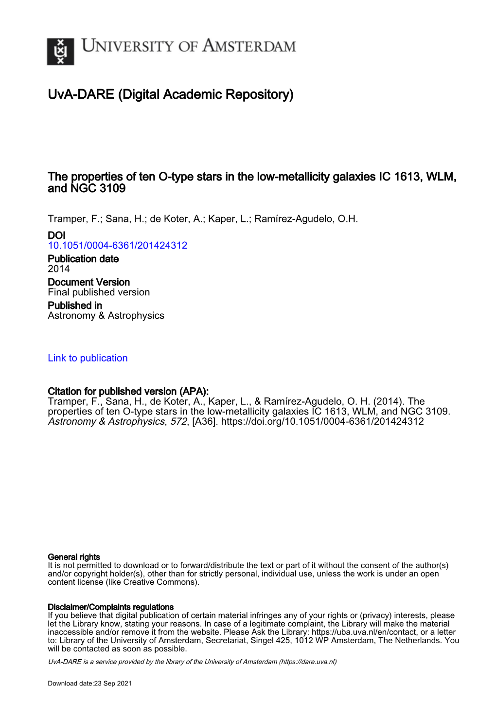 The Properties of Ten O-Type Stars in the Low-Metallicity Galaxies IC 1613, WLM, and NGC 3109