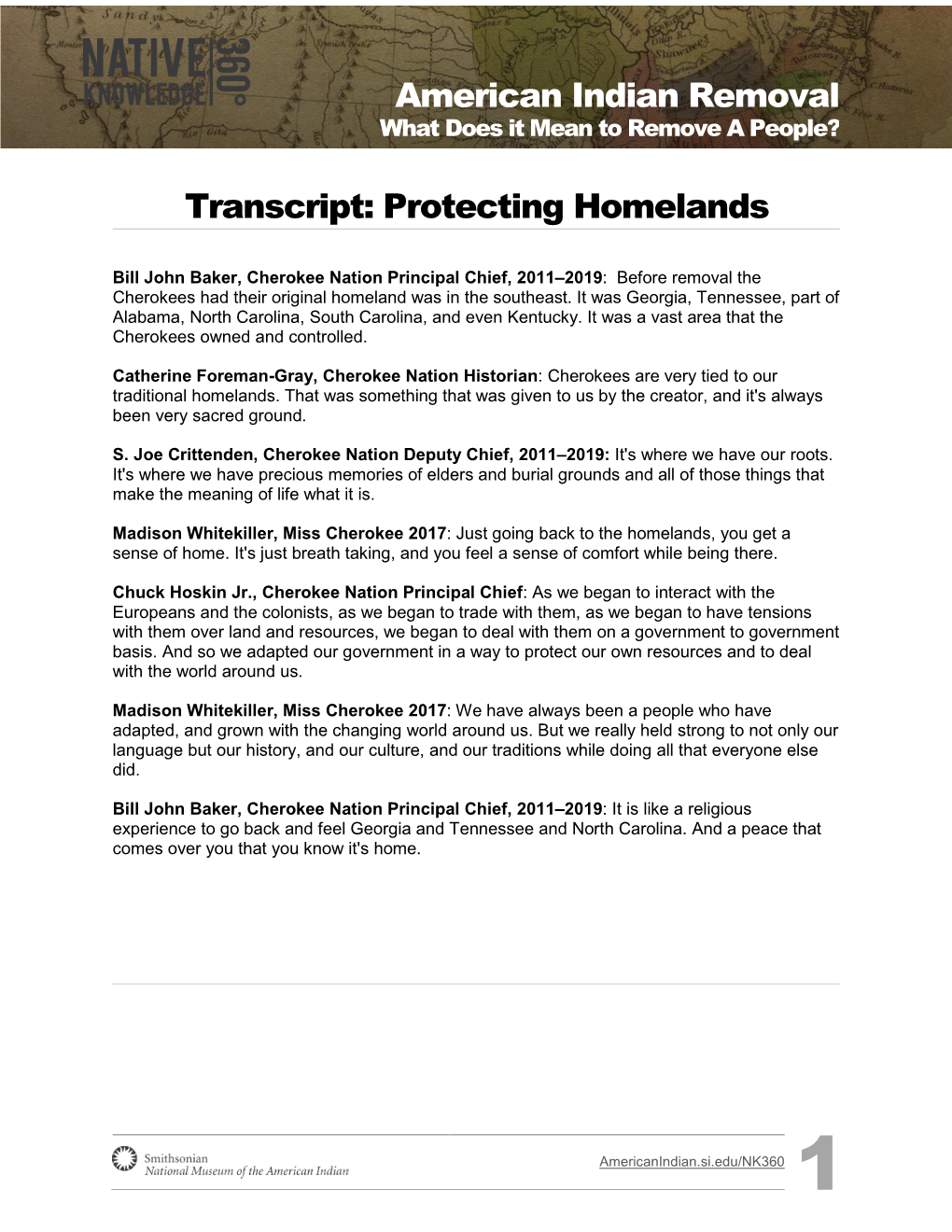 Transcript: Protecting Homelands