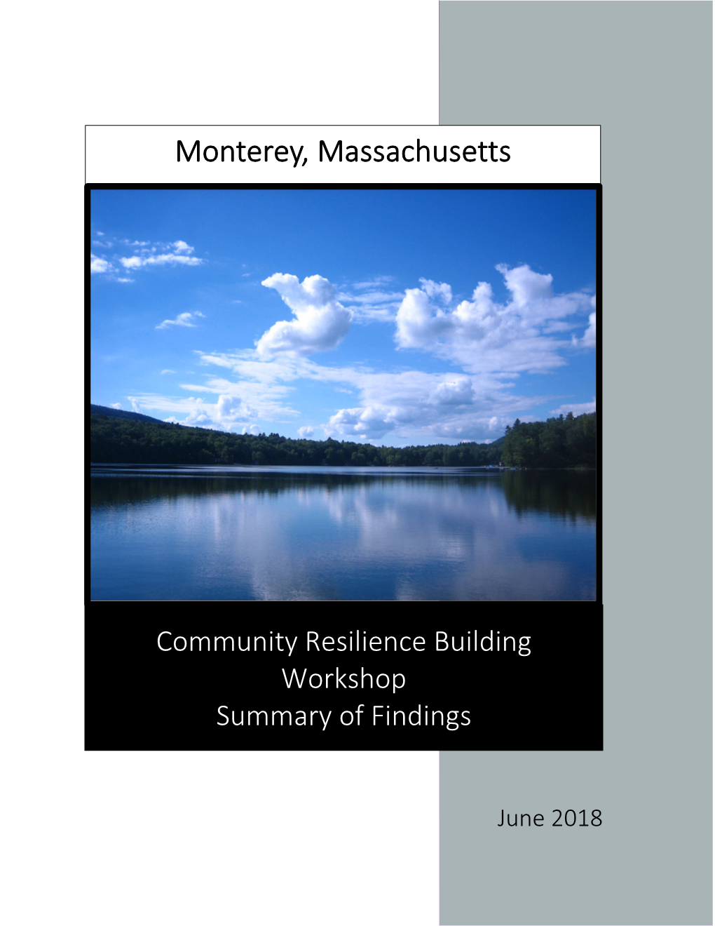 Community Resilience Building Workshop Summary of Findings