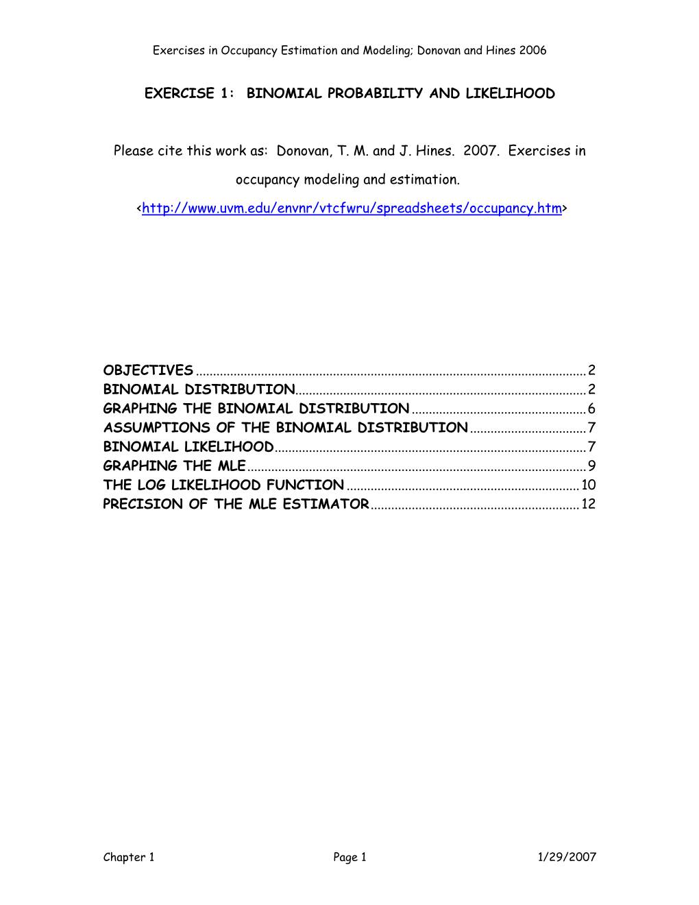 Exercise 1: Binomial Probability and Likelihood