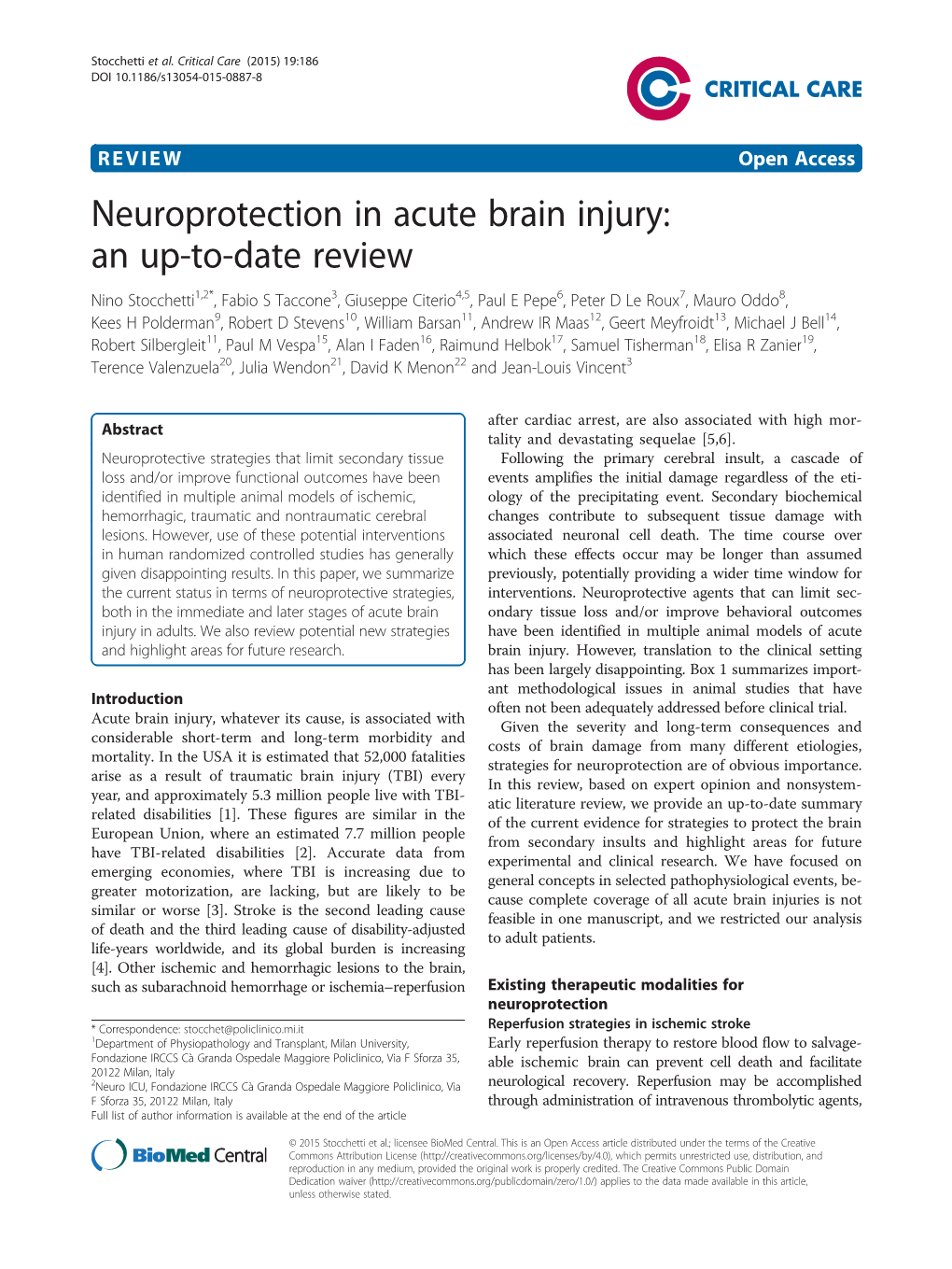 Neuroprotection in Acute Brain Injury: an Up-To-Date Review