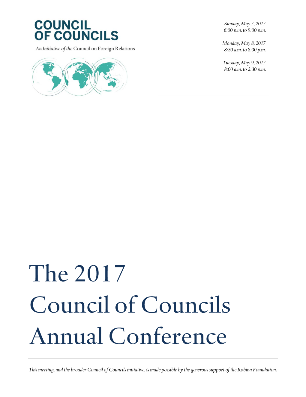 The 2017 Council of Councils Annual Conference