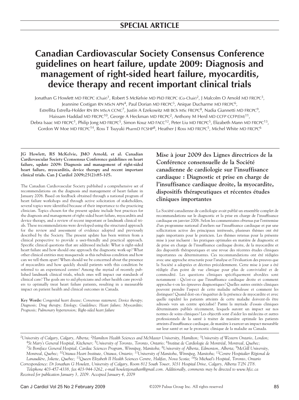 Canadian Cardiovascular Society Consensus Conference Guidelines