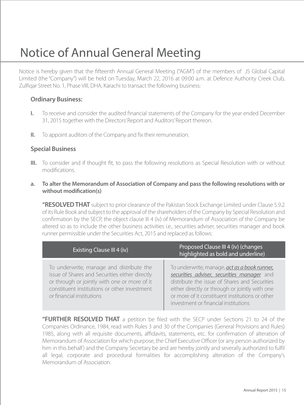 Notice of Annual General Meeting