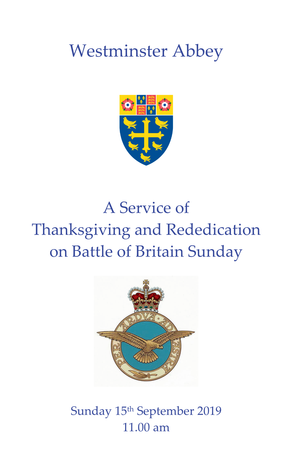 A Service of Thanksgiving and Rededication on Battle of Britain Sunday