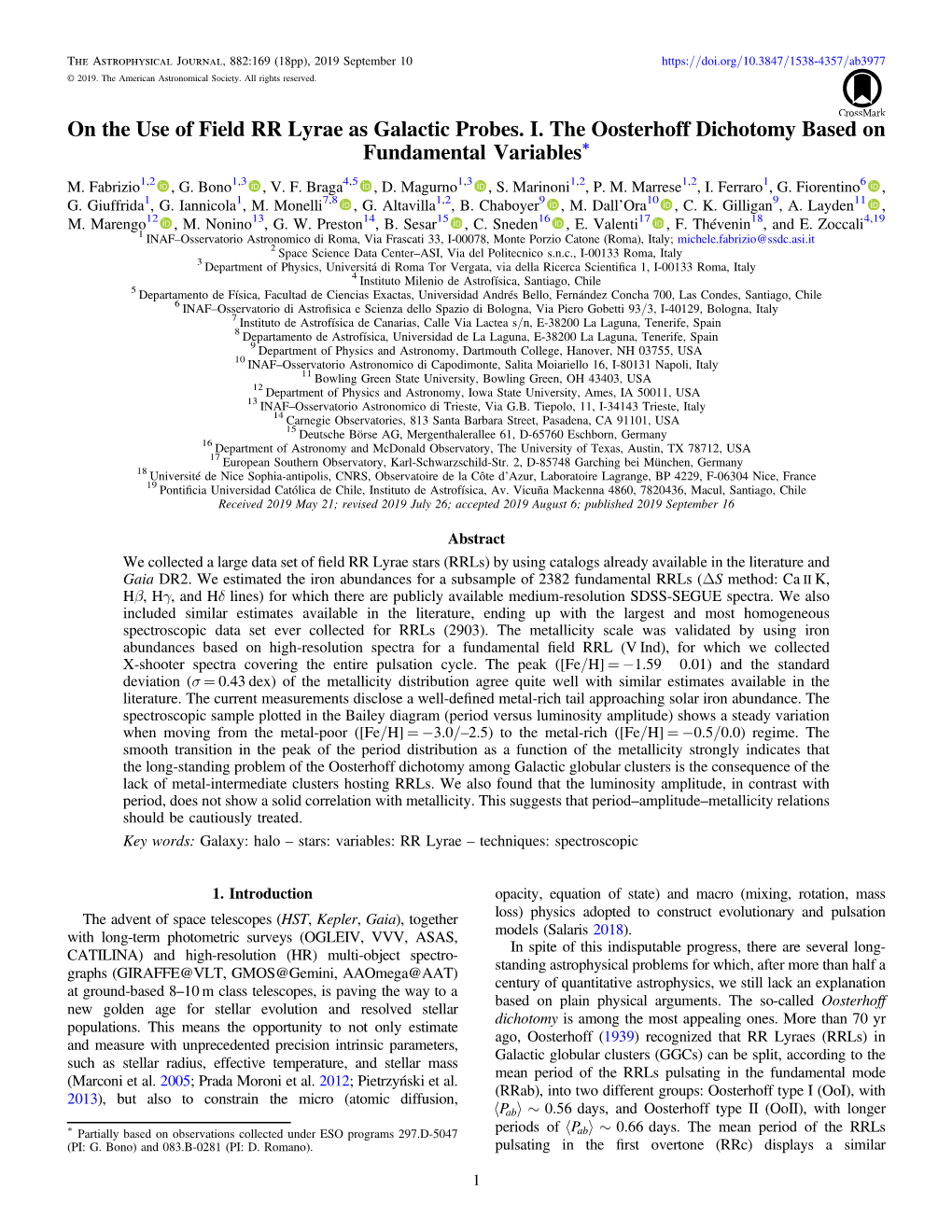 On the Use of Field RR Lyrae As Galactic Probes. I. the Oosterhoff Dichotomy Based on Fundamental Variables*