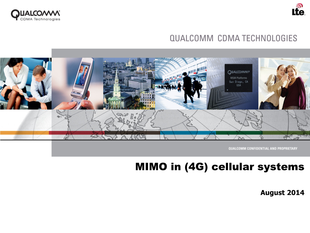 MIMO in (4G) Cellular Systems