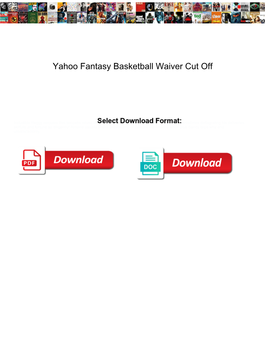 Yahoo Fantasy Basketball Waiver Cut Off