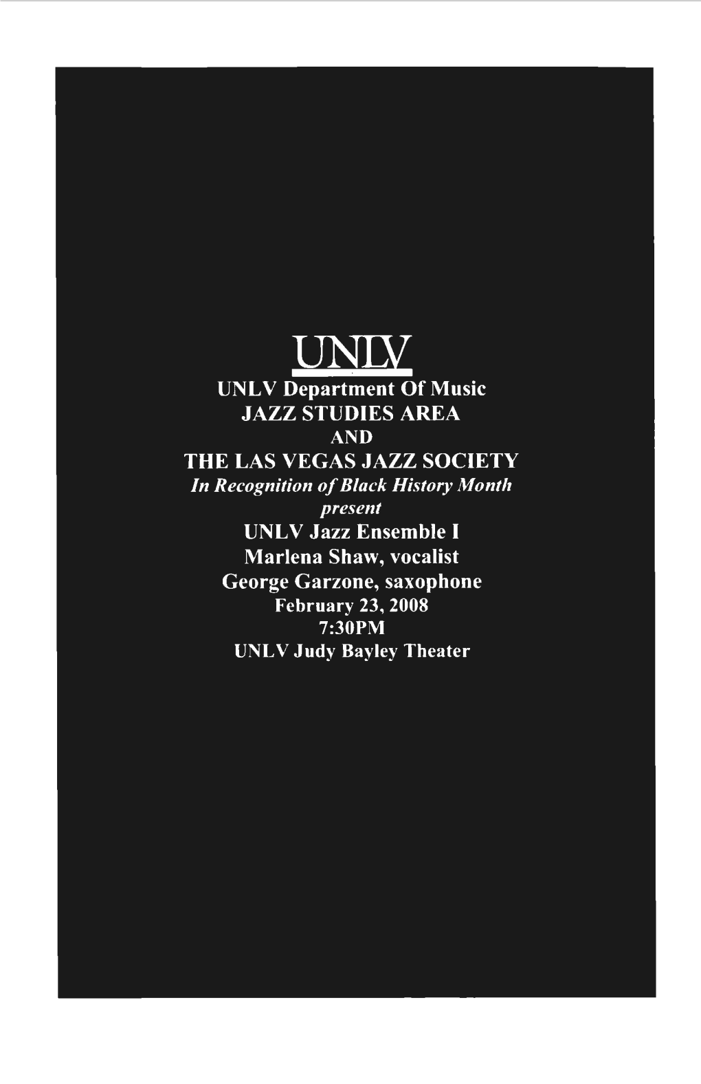 Jazz Studies and the Las Vegas Jazz Society