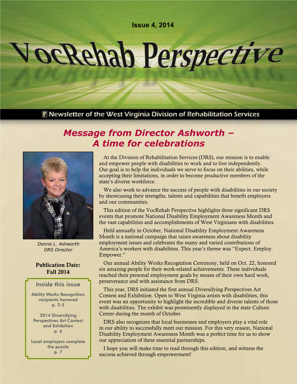 Vocrehab Perspective, Fall 2014