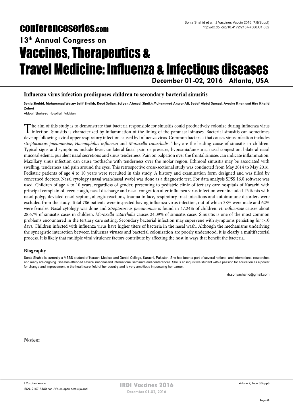 Influenza & Infectious Diseases