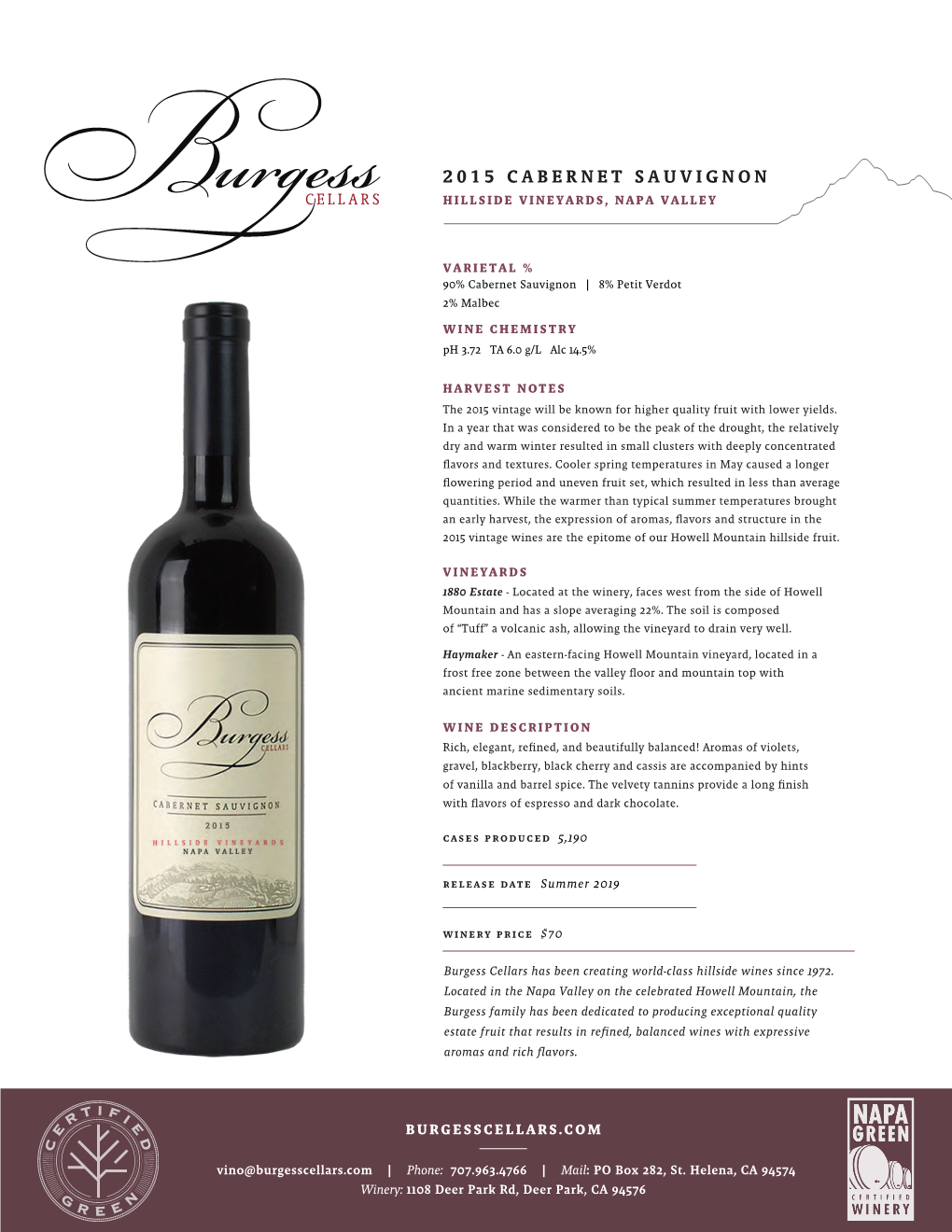 626903 2015 Cabernet Sauvignon 020420