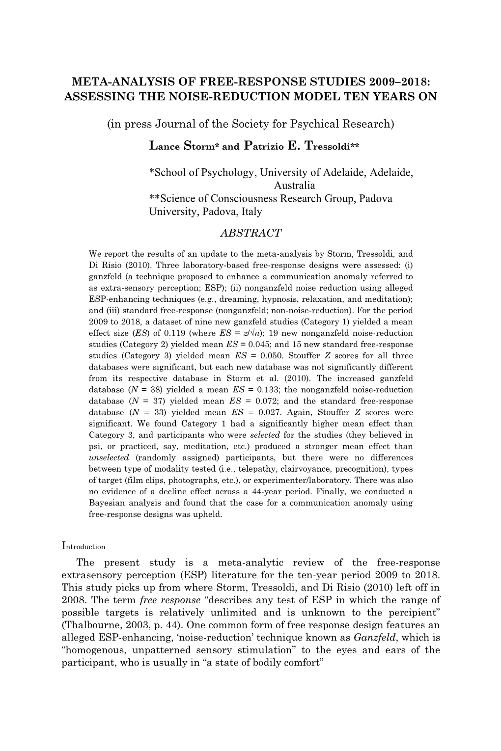 Meta-Analysis of Free-Response Studies 2009–2018: Assessing the Noise-Reduction Model Ten Years On