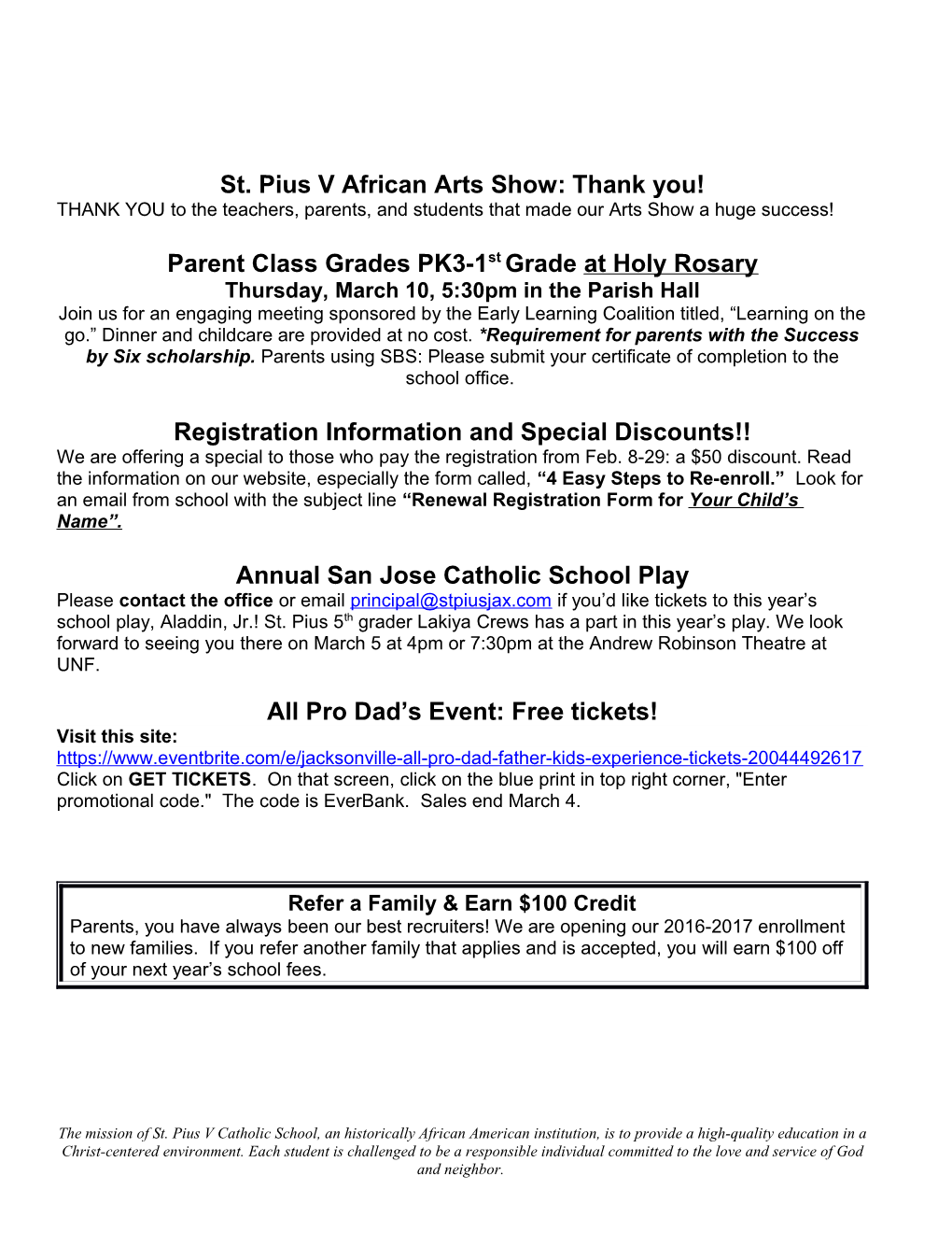 St. Pius V African Arts Show: Thank You!