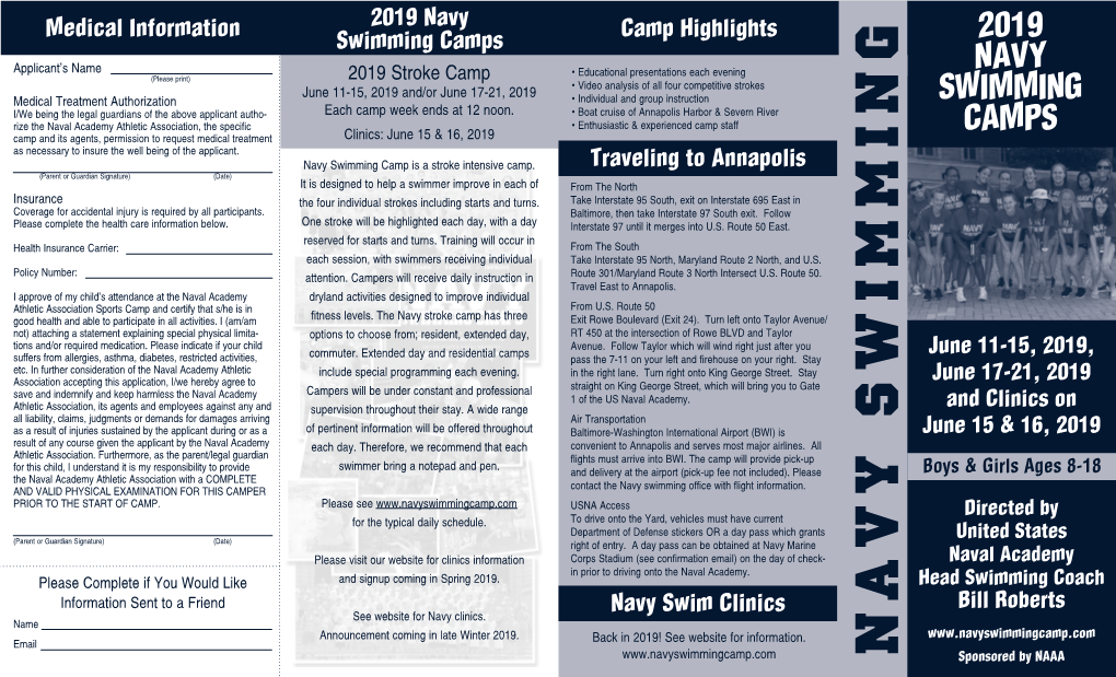 2019 Navy Swimming Camps