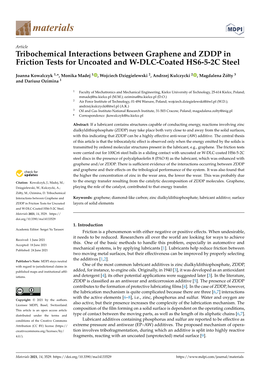 Tribochemical Interactions Between Graphene and ZDDP in Friction Tests for Uncoated and W-DLC-Coated HS6-5-2C Steel