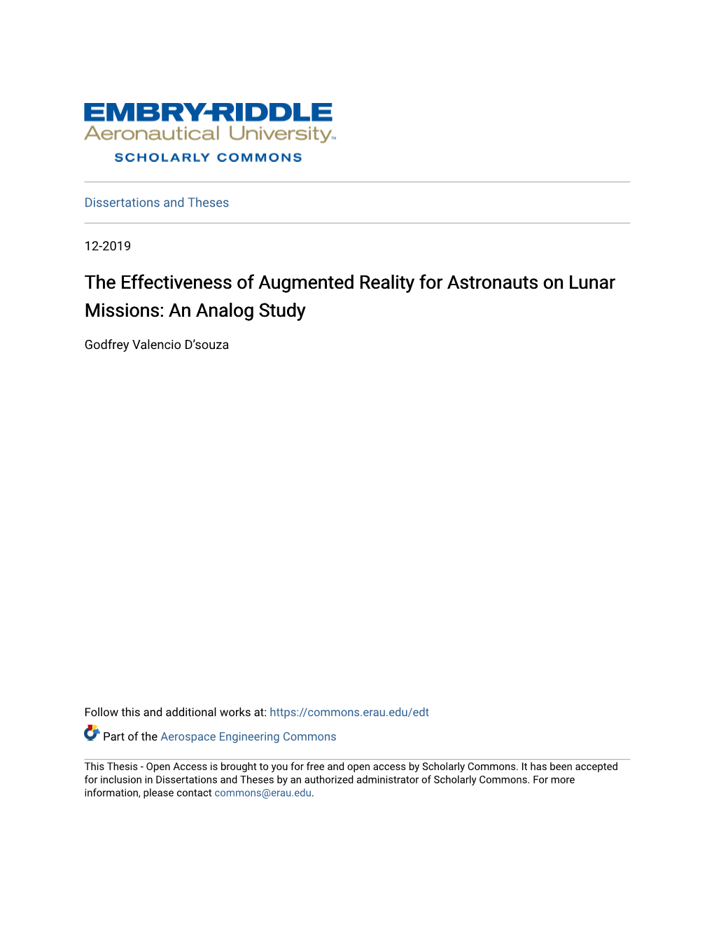 The Effectiveness of Augmented Reality for Astronauts on Lunar Missions: an Analog Study