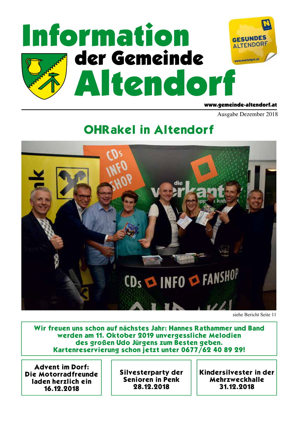 Information Der Gemeinde Altendorf Ausgabe Dezember 2018 Ohrakel in Altendorf