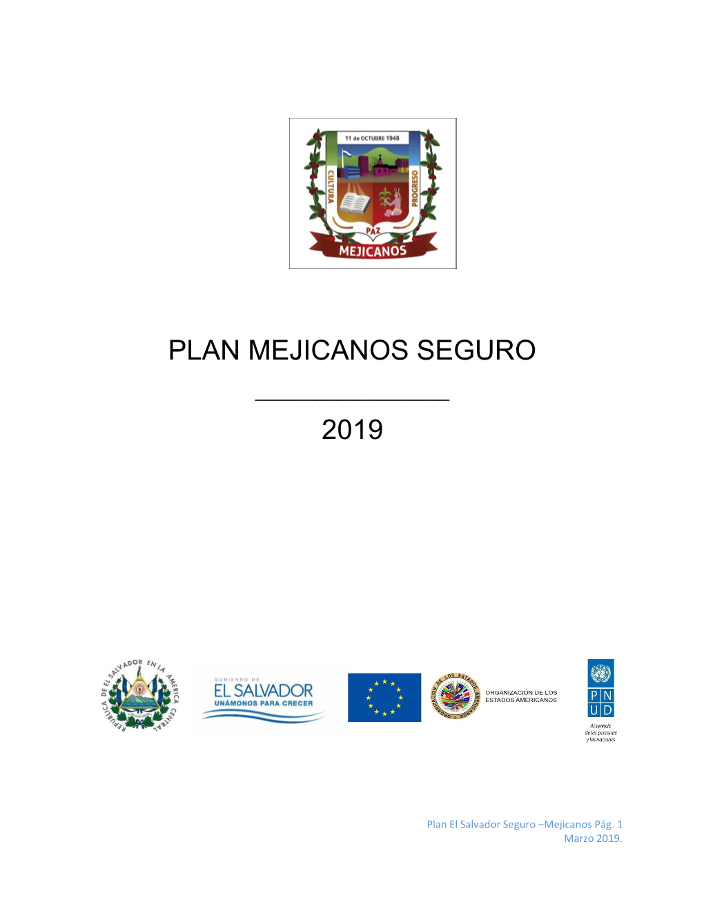 Plan Mejicanos Seguro 2019