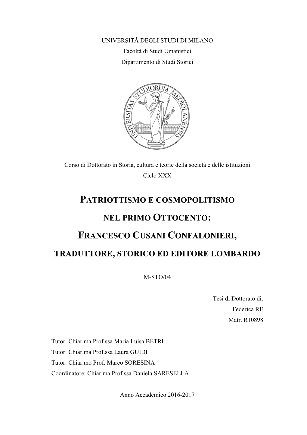 Francesco Cusani Confalonieri, Traduttore, Storico