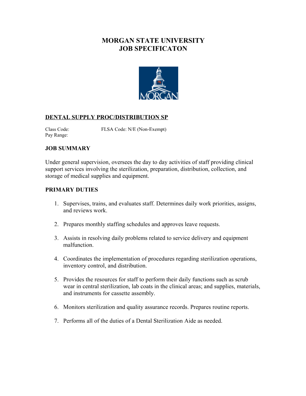 Dental Supply Proc/Distribution Sp