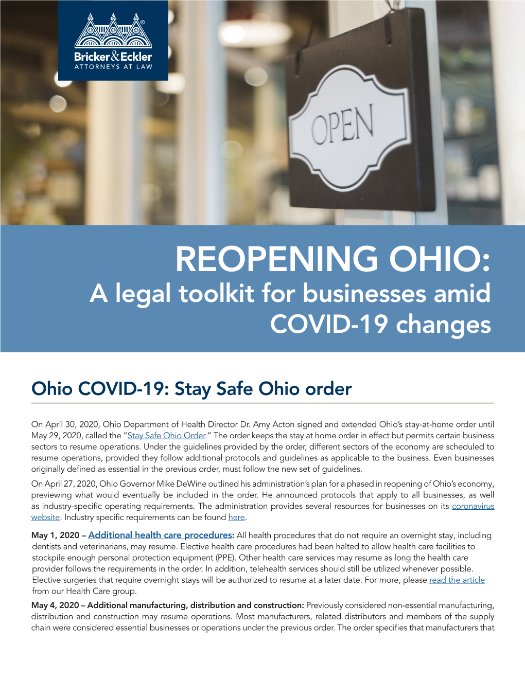 COVID-19 Ohio Business Reopening Toolkit