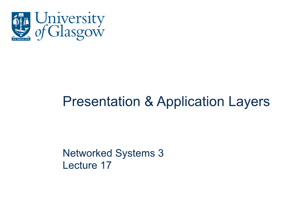 Presentation & Application Layers