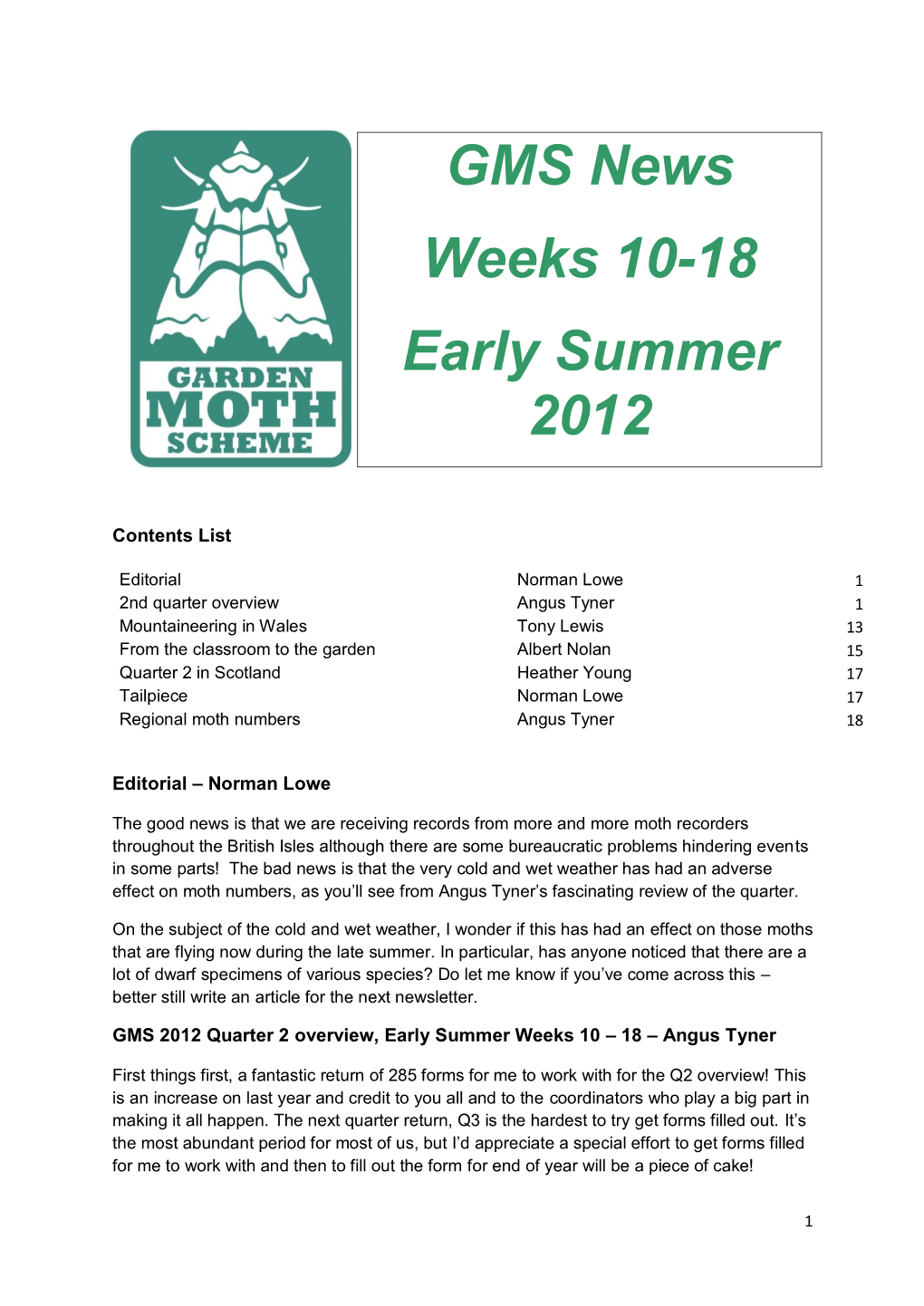 GMS News Weeks 10-18 Early Summer 2012