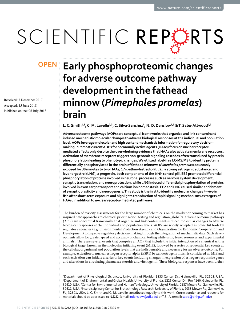 Early Phosphoproteomic Changes for Adverse Outcome Pathway