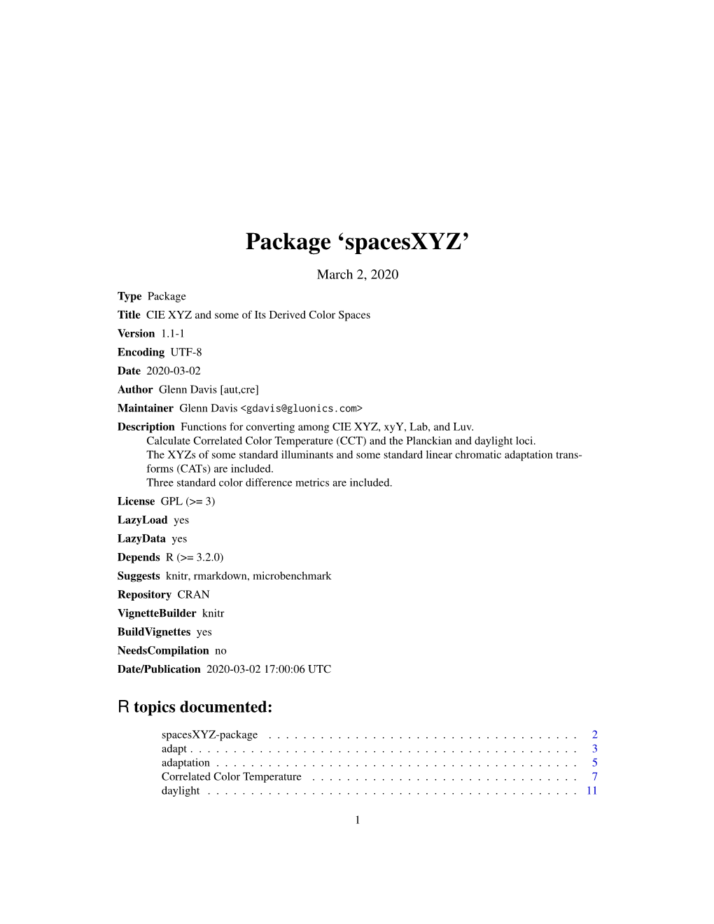 Package 'Spacesxyz'