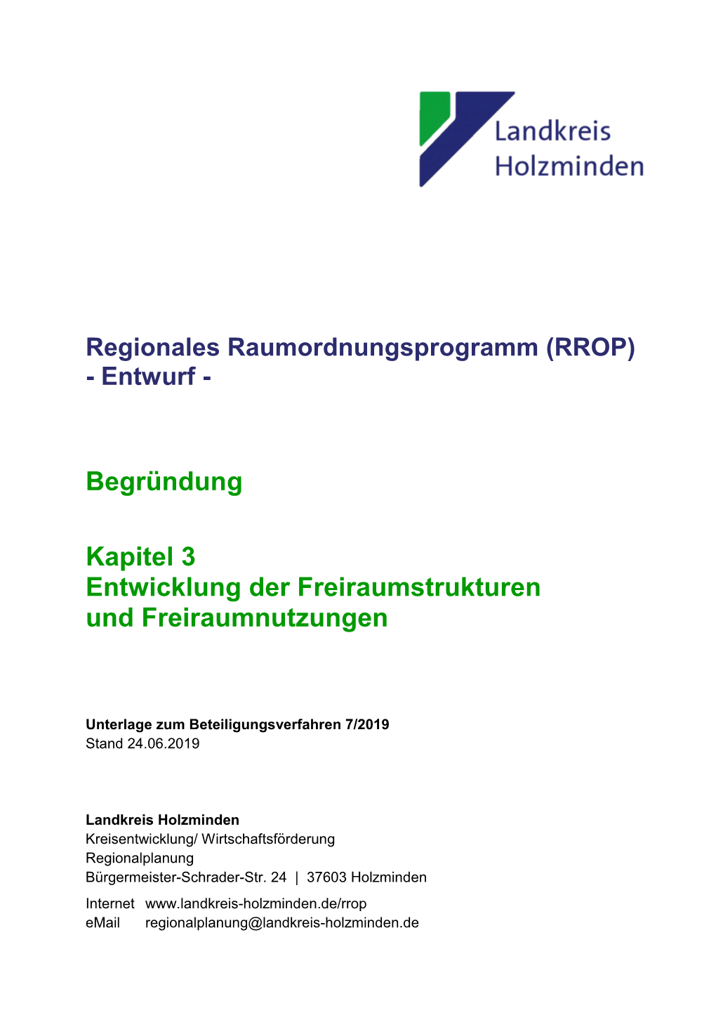 Begründung Kapitel 3 Entwicklung Der Freiraumstrukturen Und Freiraumnutzungen