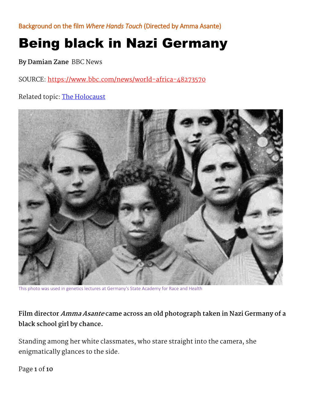 Being Black in Nazi Germany