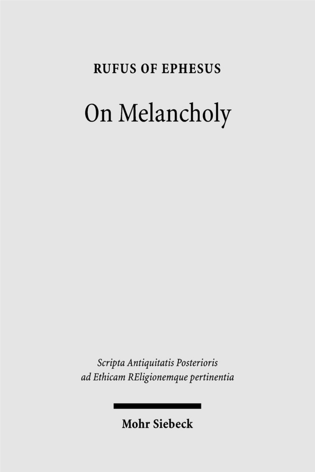 On Melancholy