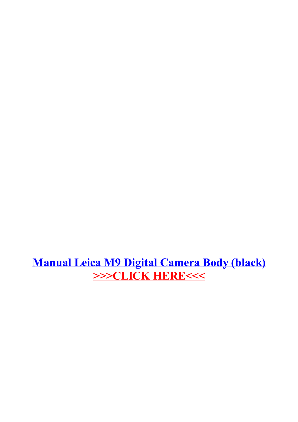 Manual Leica M9 Digital Camera Body (Black)