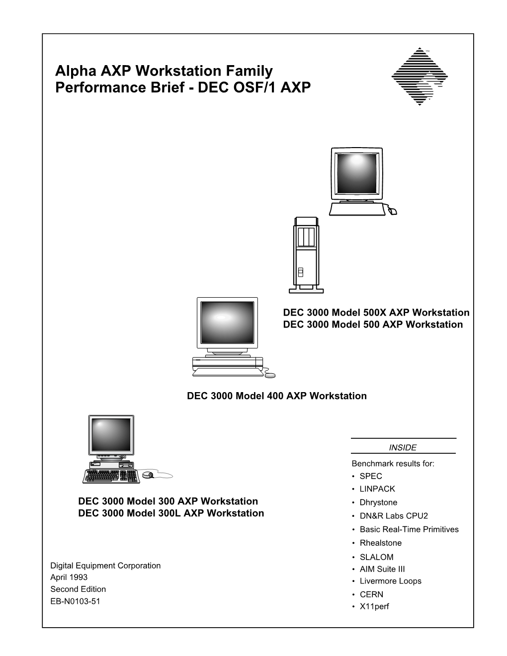 Alpha AXP Workstation Family Performance Brief - DEC OSF/1 AXP