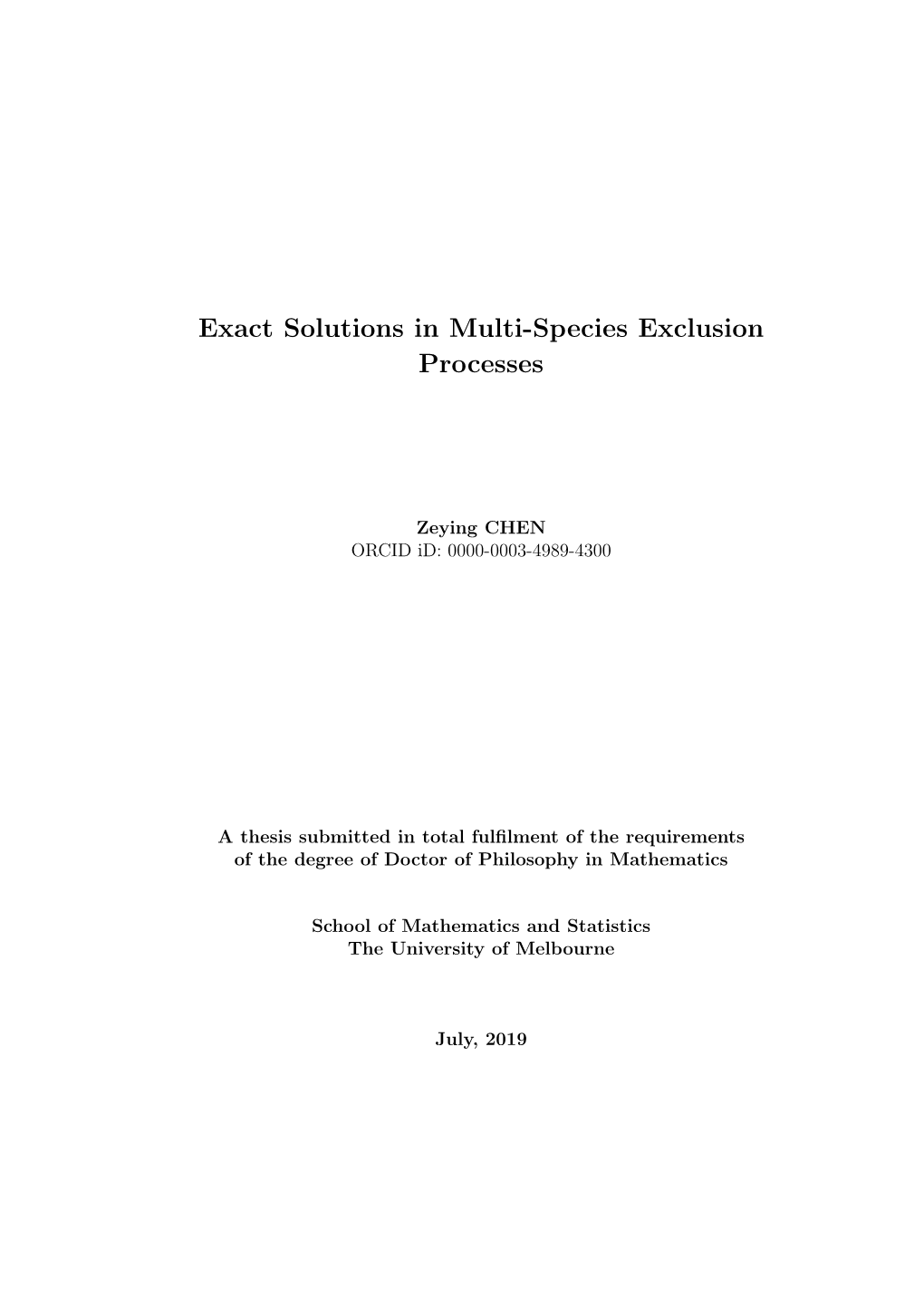 Exact Solutions in Multi-Species Exclusion Processes