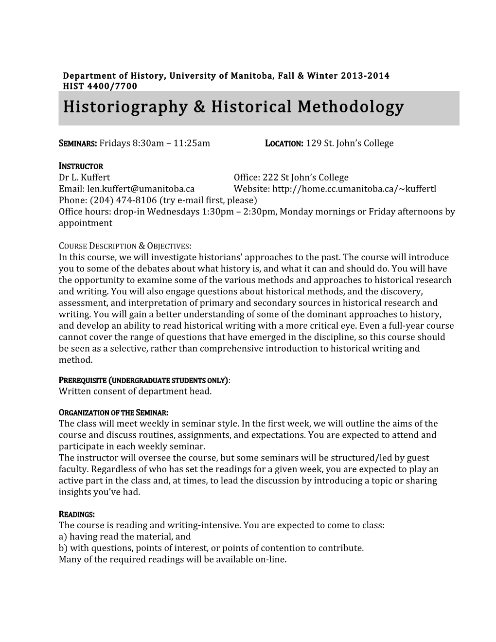 Historiography & Historical Methodology