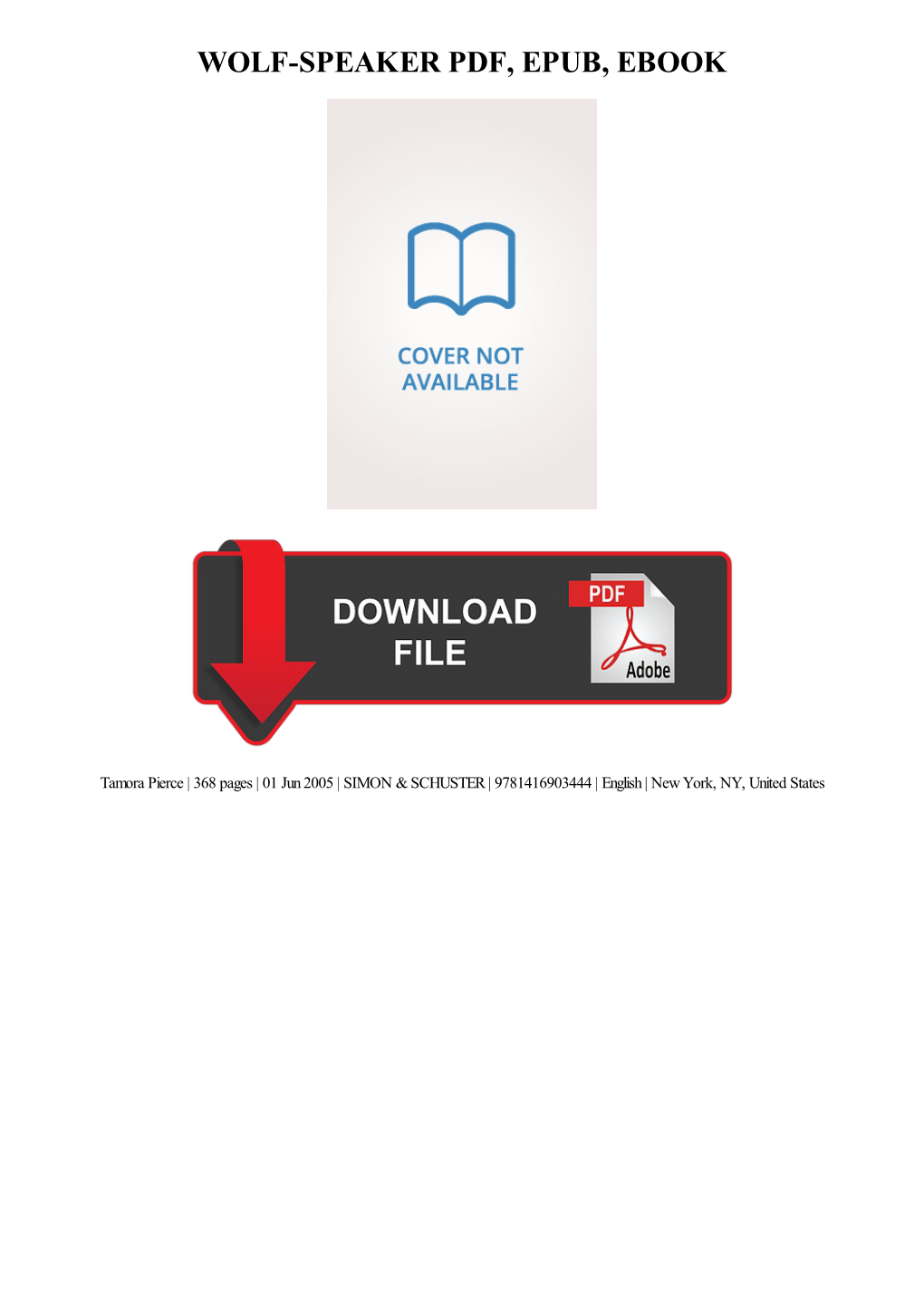 {PDF} Wolf-Speaker Ebook Free Download