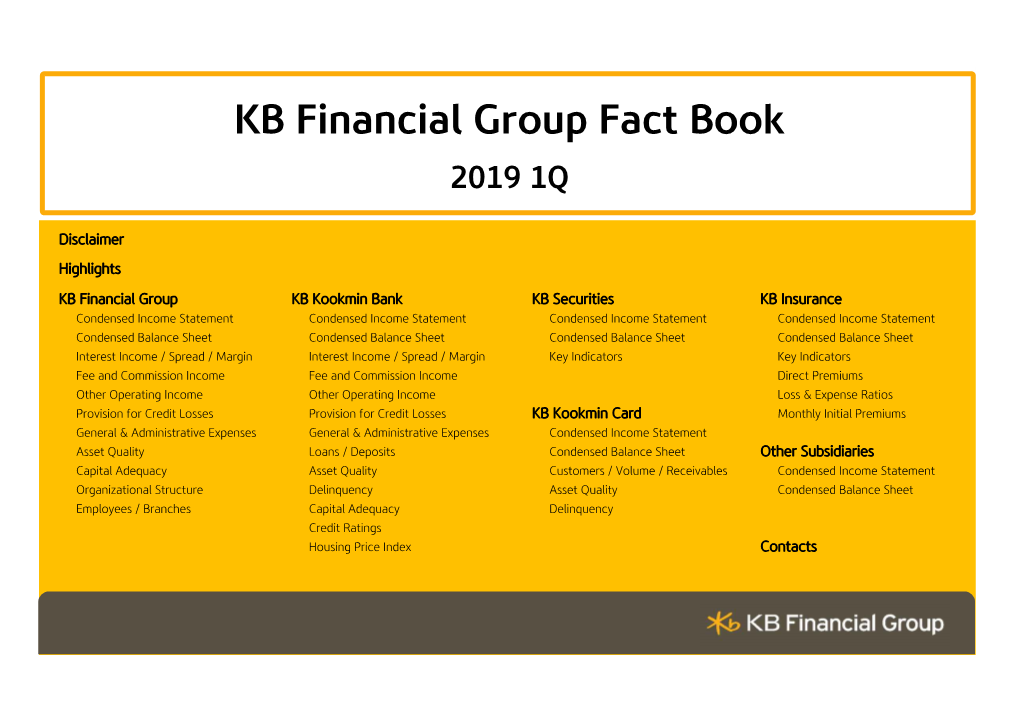 KB Financial Group Fact Book 2019 1Q