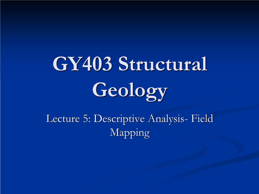 GY360 Structural Geology