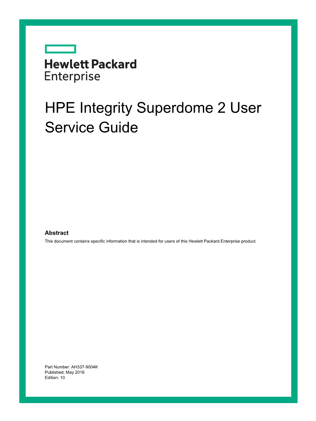 HPE Integrity Superdome 2 User Service Guide